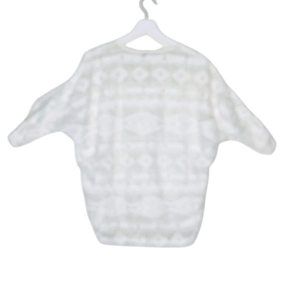 CAbi Top‎ Womens XS Waverly White Lace Back Top #773 Lined Sheer Dolman Sleeve - Picture 2 of 10
